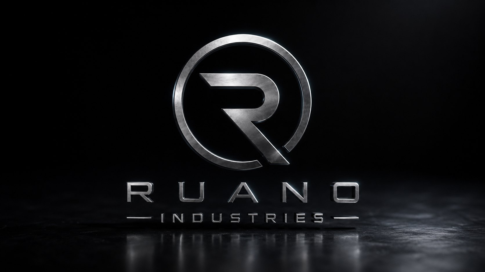 Ruano Industries emblem rendered in machined steel